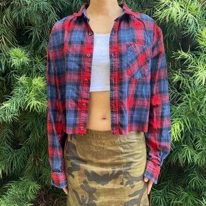 Cropped Flannel Shirt